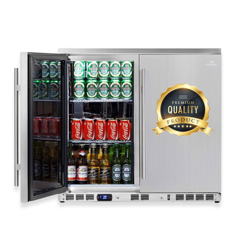 36 Inch Outdoor Beverage Refrigerator 2 Door For Home KingsBottle.com