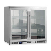 36-Inch Heating Glass Dual Door Built In Beverage Fridge KingsBottle.com