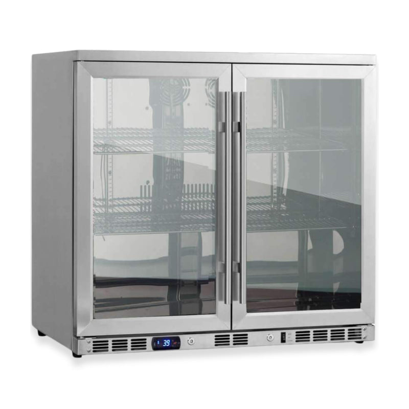 36-Inch Heating Glass Dual Door Built In Beverage Fridge KingsBottle.com