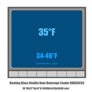 36-Inch Heating Glass Dual Door Built In Beverage Fridge KingsBottle.com
