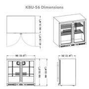 36-Inch Heating Glass Dual Door Built In Beverage Fridge KingsBottle.com