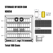 36-Inch Heating Glass Dual Door Built In Beverage Fridge KingsBottle.com