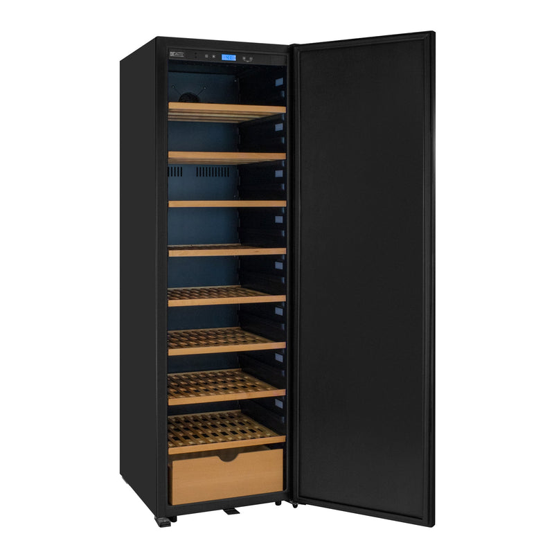 76.5" Tall Single Zone Wine Vault with Solid Black Right Hinge Door Allavino