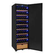 76.5" Tall Single Zone Wine Vault with Solid Black Right Hinge Door Allavino