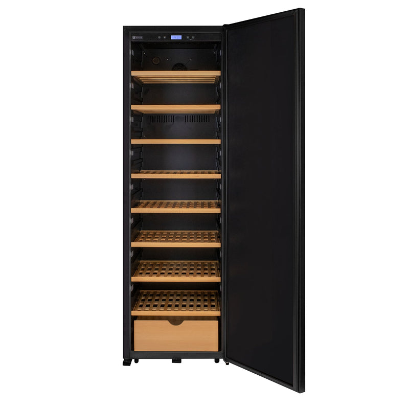 76.5" Tall Single Zone Wine Vault with Solid Black Right Hinge Door Allavino