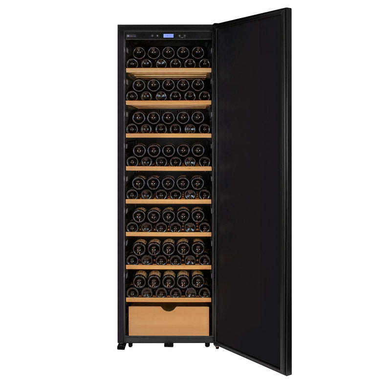 76.5" Tall Single Zone Wine Vault with Solid Black Right Hinge Door Allavino
