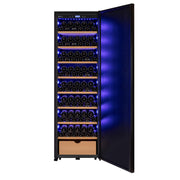 76.5" Tall Single Zone Wine Vault with Solid Black Right Hinge Door Allavino