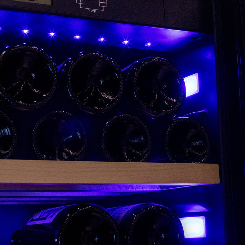 76.5" Tall Single Zone Wine Vault with Solid Black Left Hinge Door Allavino