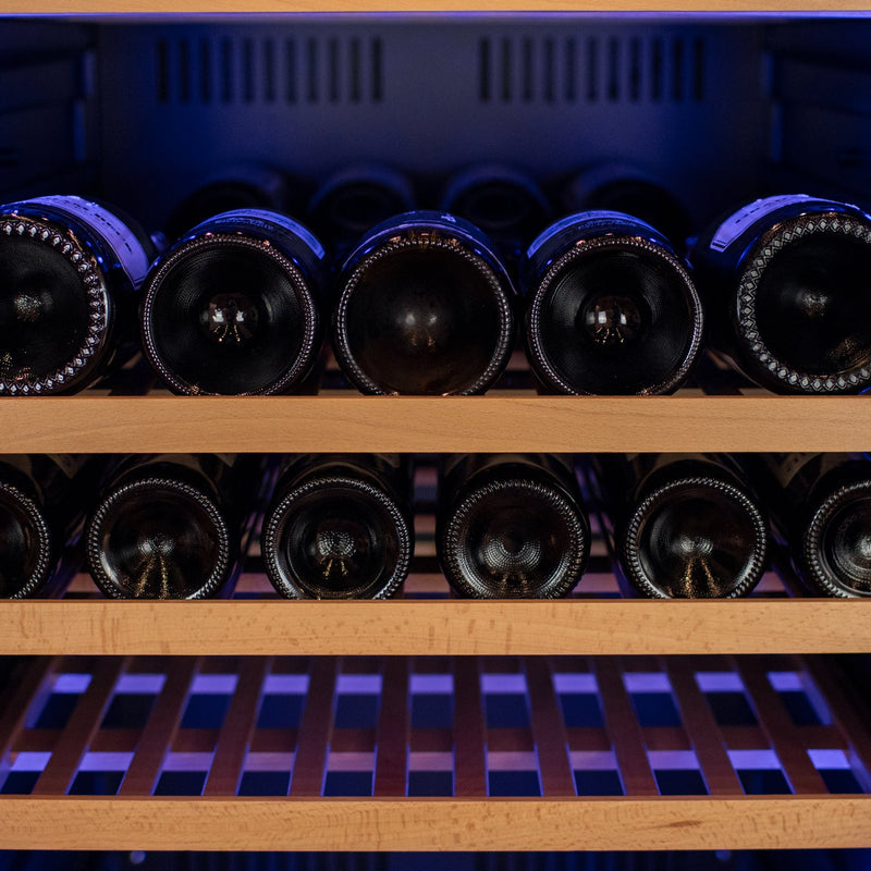 76.5" Tall Single Zone Wine Vault with Solid Black Left Hinge Door Allavino