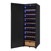 76.5" Tall Single Zone Wine Vault with Solid Black Left Hinge Door Allavino