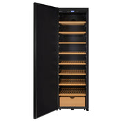 76.5" Tall Single Zone Wine Vault with Solid Black Left Hinge Door Allavino