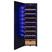76.5" Tall Single Zone Wine Vault with Solid Black Left Hinge Door Allavino