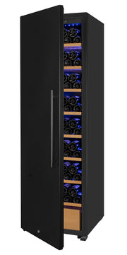 76.5" Tall Single Zone Wine Vault with Solid Black Left Hinge Door Allavino