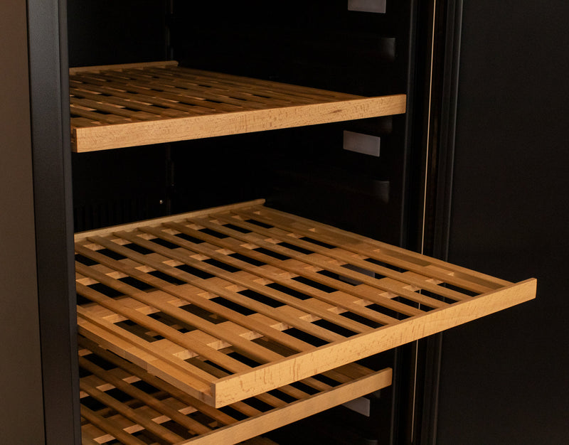 76.5" Tall Single Zone Wine Vault with Solid Black Left Hinge Door Allavino