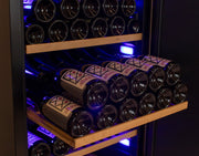 76.5" Tall Single Zone Wine Vault with Solid Black Right Hinge Door Allavino