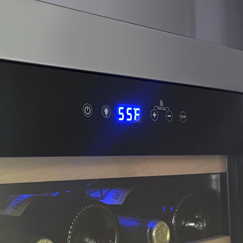 Cascina Series 47 Bottle Dual Zone Freestanding Wine Cooler Refrigerator with Stainless Steel Door Allavino