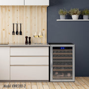 Cascina Series 47 Bottle Dual Zone Freestanding Wine Cooler Refrigerator with Stainless Steel Door Allavino