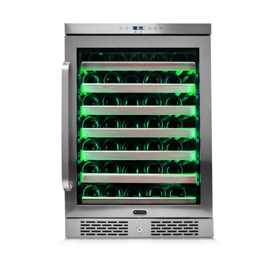 Whynter -  Elite Spectrum Lightshow 54 Bottle Stainless Steel 24 inch Built-in Wine Refrigerator | BWR-545XS