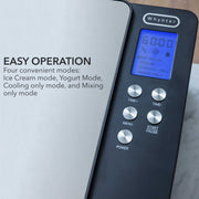 Whynter ICM-220SSY 2 Quart Automatic Compressor Ice Cream Maker & Yogurt Incubator Stainless Steel Finish Whynter