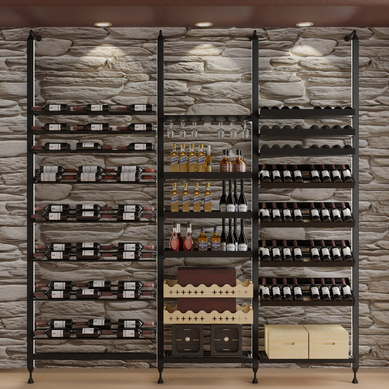 Lumi Nexus Wine Rack System - Floor-to-Ceiling & Floor-to-Wall LED Wine Storage KingsBottle.com