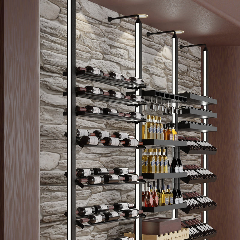 Lumi Nexus Wine Rack System - Floor-to-Ceiling & Floor-to-Wall LED Wine Storage KingsBottle.com