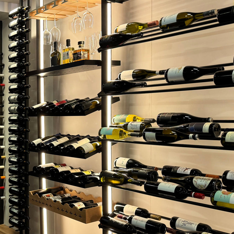 Lumi Nexus Wine Rack System - Floor-to-Ceiling & Floor-to-Wall LED Wine Storage KingsBottle.com