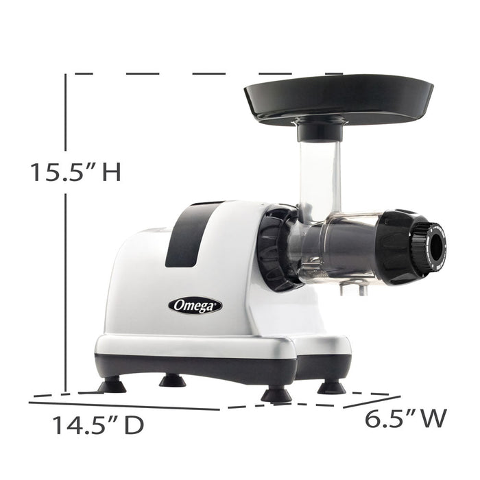 Omega MM900HDS 80 RPM Cold Press Celery Juicer - 2HP Equivalent Silver