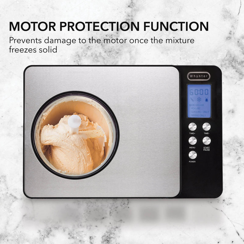 Whynter ICM-220SSY 2 Quart Automatic Compressor Ice Cream Maker & Yogurt Incubator Stainless Steel Finish Whynter