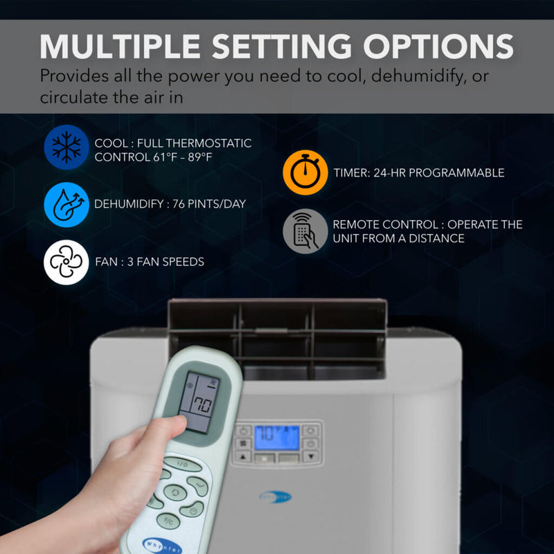 Whynter ARC-122DS Portable Air Conditioner 12,000 BTU – Dual Hose, Dehumidifier | Cools Up to 400 sq. ft. Whynter