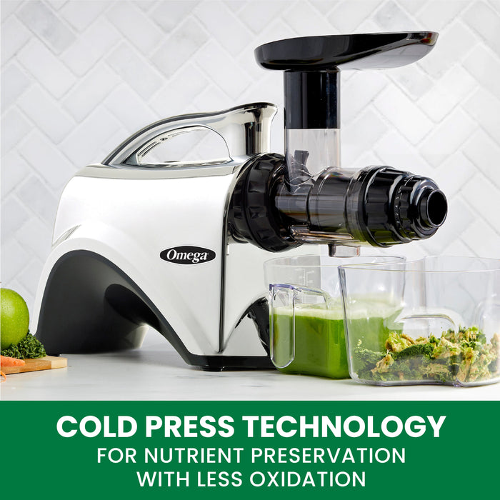 Omega NC900 2HP 80 RPM Premium Nutrition System Cold Press Juicer - Chrome