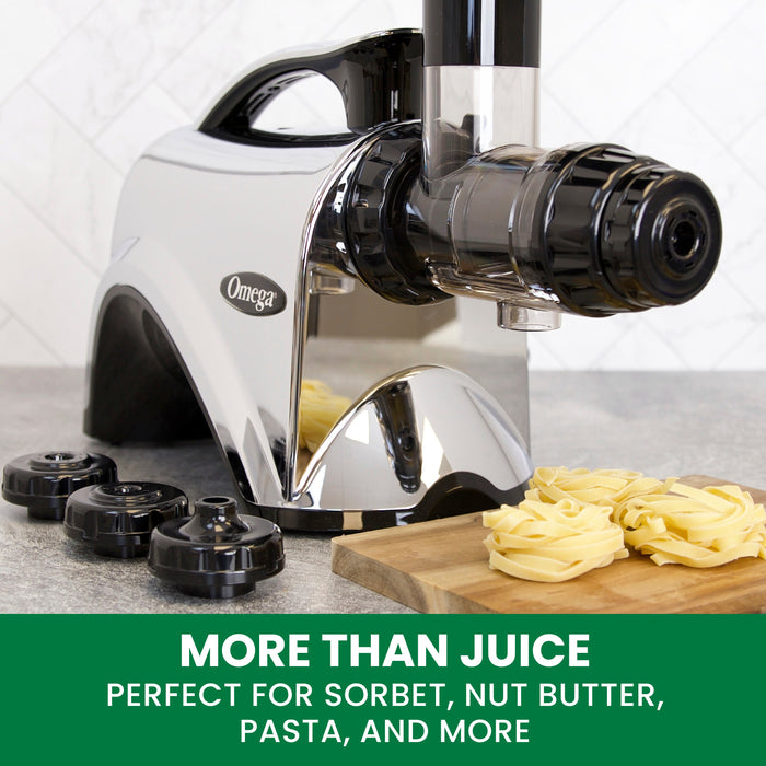 Omega NC900 2HP 80 RPM Premium Nutrition System Cold Press Juicer - Chrome