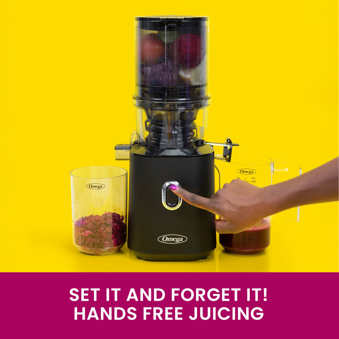 Omega OMJCSMVBBK13 150W Time Saving Cold Press Batch Juicer - Black