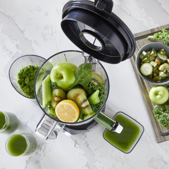Omega OMSMBTBK13 180W Ultimate Performance Batch Juicer with IntelliDial Technology & 64oz Hopper