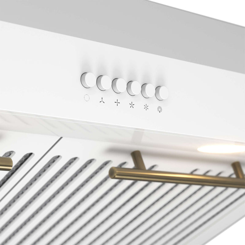 FORNO Bari Espresso 30" Under Cabinet Range Hood in White, FRHUC5255-30WHT FORNO