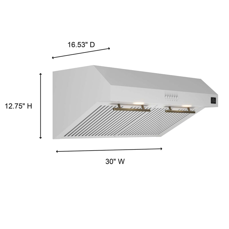 FORNO Bari Espresso 30" Under Cabinet Range Hood in White, FRHUC5255-30WHT FORNO