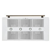 FORNO Aria 48" 1200 CFM Convertible Wall Mount Range Hood with White Hood and Antique Brass Accents, FRHWM5095-48WHT FORNO