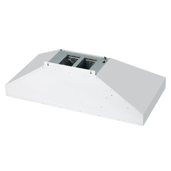 FORNO Aria 48" 1200 CFM Convertible Wall Mount Range Hood with White Hood and Antique Brass Accents, FRHWM5095-48WHT FORNO