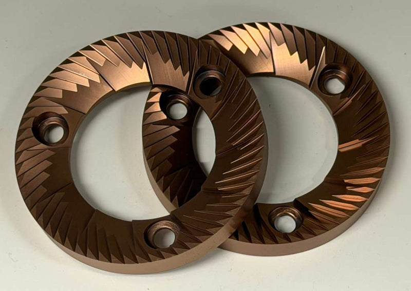 Turin DF64 Red Titanium Coated Espresso Burr Set Upgrade Espresso Outlet LLC