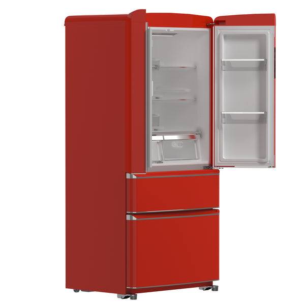 FORNO Luigi 18 cu.ft. French Door Refrigerator Red, Handle-Free Design, FFFFD1791-33RED FORNO