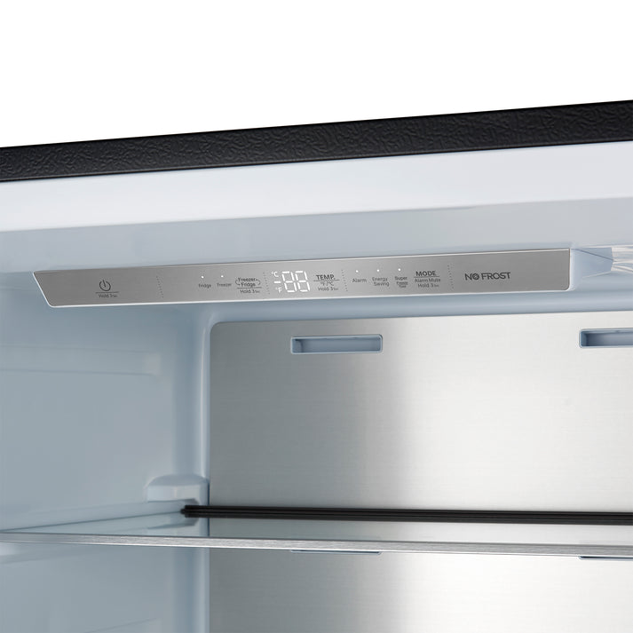 FORNO Maderno 60" 27.2 cu. ft. Convertible Refrigerator and Freezer with Modern Trim Kit in Black with Antique Brass Handles- FFFFD1722-60MG-BLK FORNO