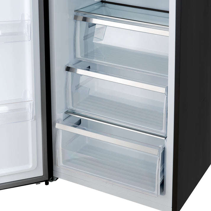 FORNO Maderno 60" 27.2 cu. ft. Convertible Refrigerator and Freezer with Modern Trim Kit in Black with Antique Brass Handles- FFFFD1722-60MG-BLK FORNO