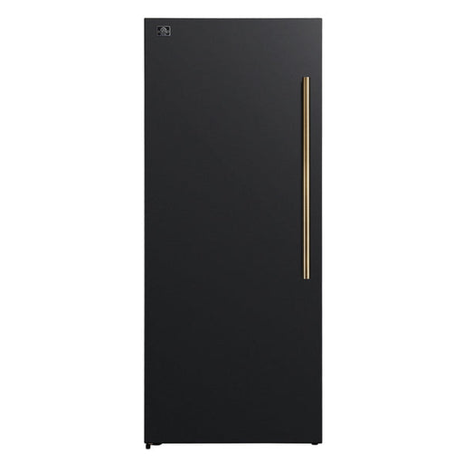 FORNO Maderno 28" 13.6 cu. ft. Left Swing Convertible Upright Freezer/Refrigerator in Black with Antique Brass Handle-  FFFFD1722-28BLK-LS FORNO
