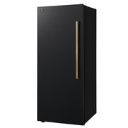 FORNO Maderno 28" 13.6 cu. ft. Left Swing Convertible Upright Freezer/Refrigerator in Black with Antique Brass Handle-  FFFFD1722-28BLK-LS FORNO