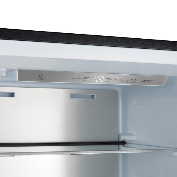 FORNO Maderno 28" 13.6 cu. ft. Right Swing Convertible Upright Freezer/Refrigerator in Black with Antique Brass Handle- FFFFD1722-28BLK-RS FORNO