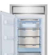 FORNO Maderno 32" 13.6 cu.ft. Left Swing Convertible Refrigerator and Freezer with Modern Trim Kit in White with Antique Brass Handles- FFFFD1722-32LMG-WHT FORNO