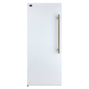 FORNO Maderno 32" 13.6 cu.ft. Left Swing Built-In Convertible Refrigerator/Freezer in White with Antique Brass Handle and Grill Trim- FFFFD1722-32LSG-WHT FORNO