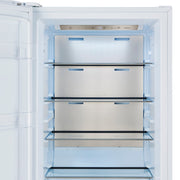 FORNO Maderno 28" 13.6 cu.ft. Left Swing Built-In Convertible Refrigerator/Freezer in White with Antique Brass Handle- FFFFD1722-28WHT-LS FORNO
