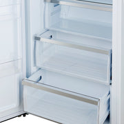 FORNO Maderno 32" 13.6 cu.ft. Left Swing Convertible Refrigerator and Freezer with Modern Trim Kit in White with Antique Brass Handles- FFFFD1722-32LMG-WHT FORNO
