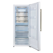 FORNO Maderno 32" 13.6 cu.ft. Right Swing Convertible Refrigerator and Freezer with Modern Trim Kit in White with Antique Brass Handles- FFFFD1722-32RMG-WHT FORNO