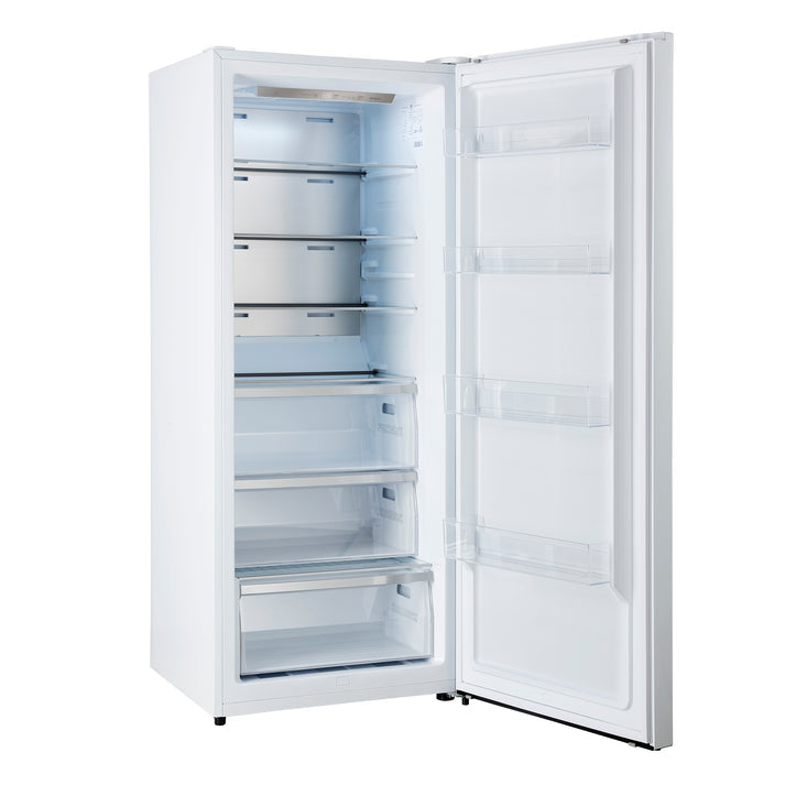 FORNO Maderno 32" 13.6 cu.ft. Right Swing Built-In Convertible Refrigerator/Freezer in White with Antique Brass Handle and Grill Trim- FFFFD1722-32RSG-WHT FORNO